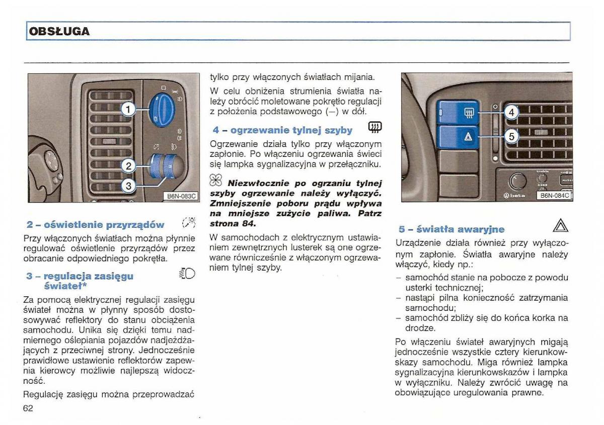 VW Polo III 3 instrukcja obslugi / page 64