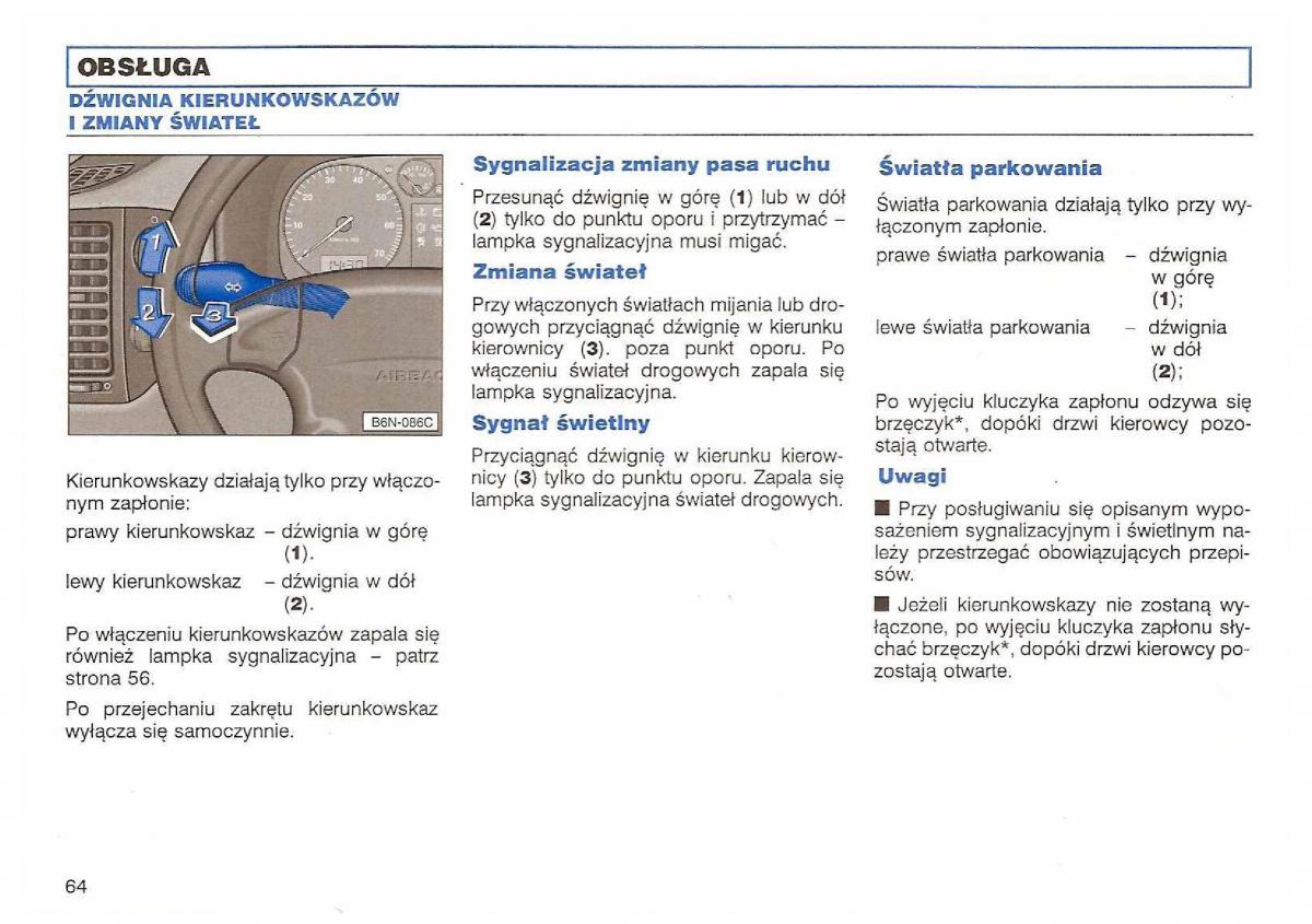 VW Polo III 3 instrukcja obslugi / page 66