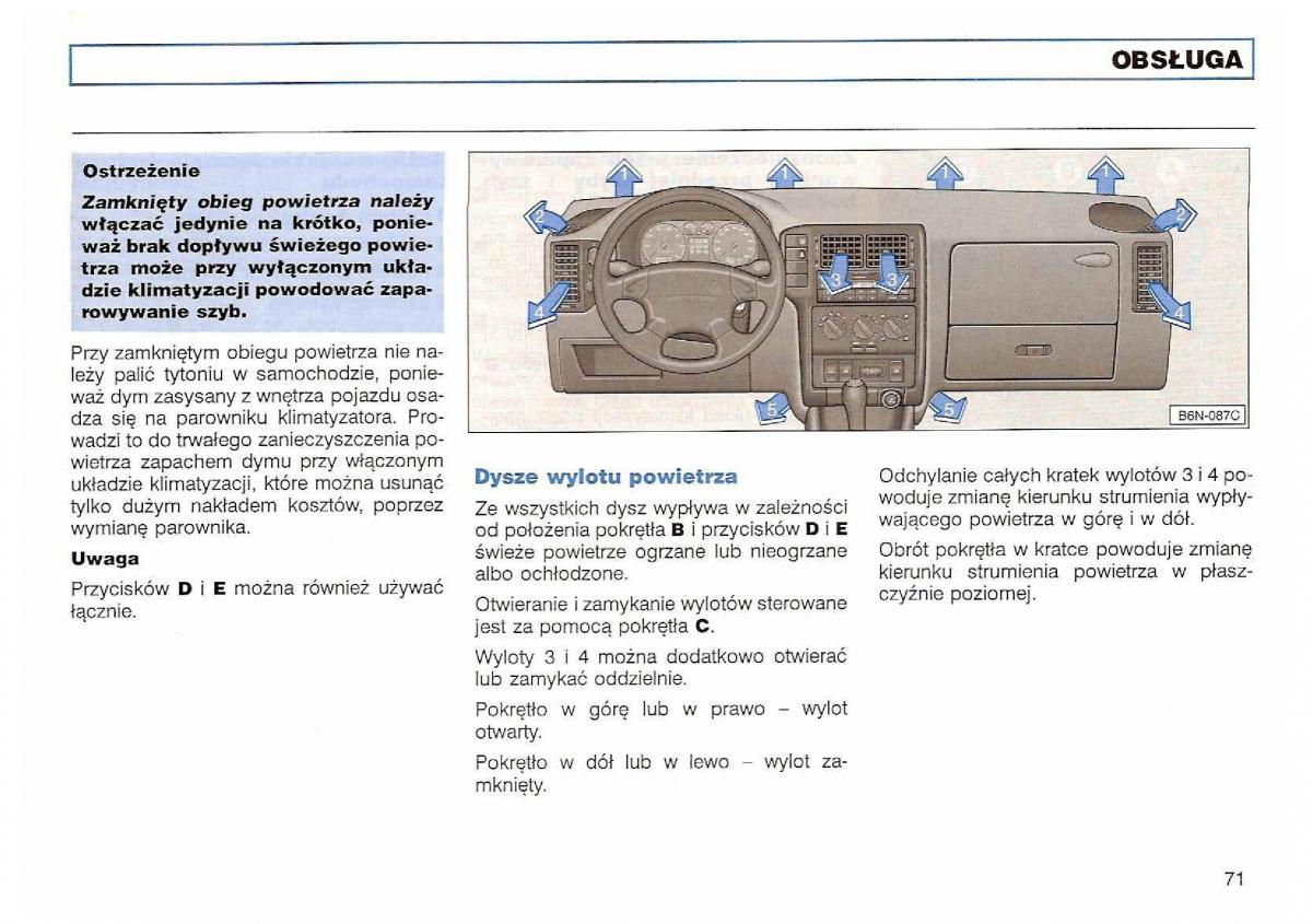 VW Polo III 3 instrukcja obslugi / page 73