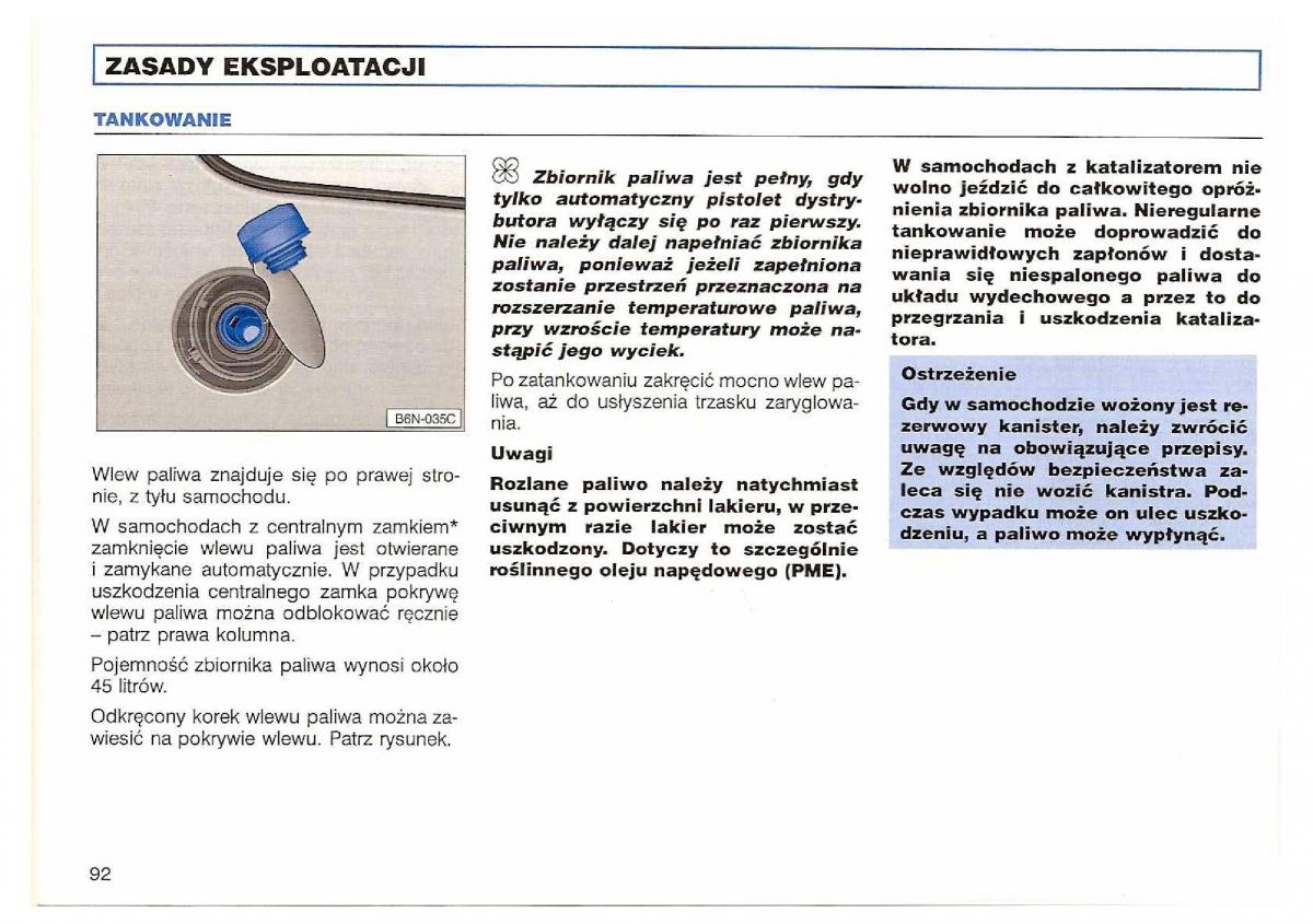 VW Polo III 3 instrukcja obslugi / page 94