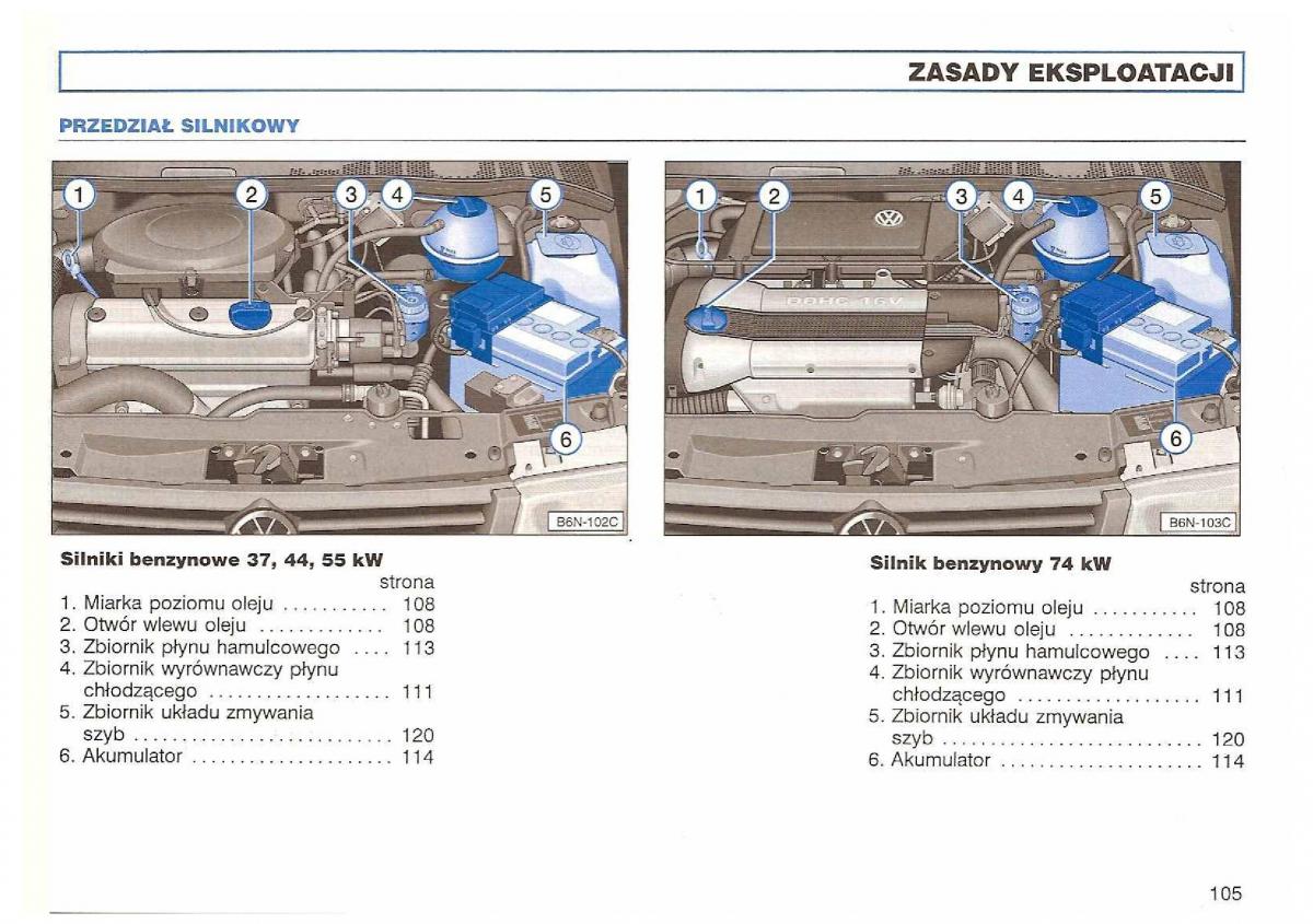 VW Polo III 3 instrukcja obslugi / page 107