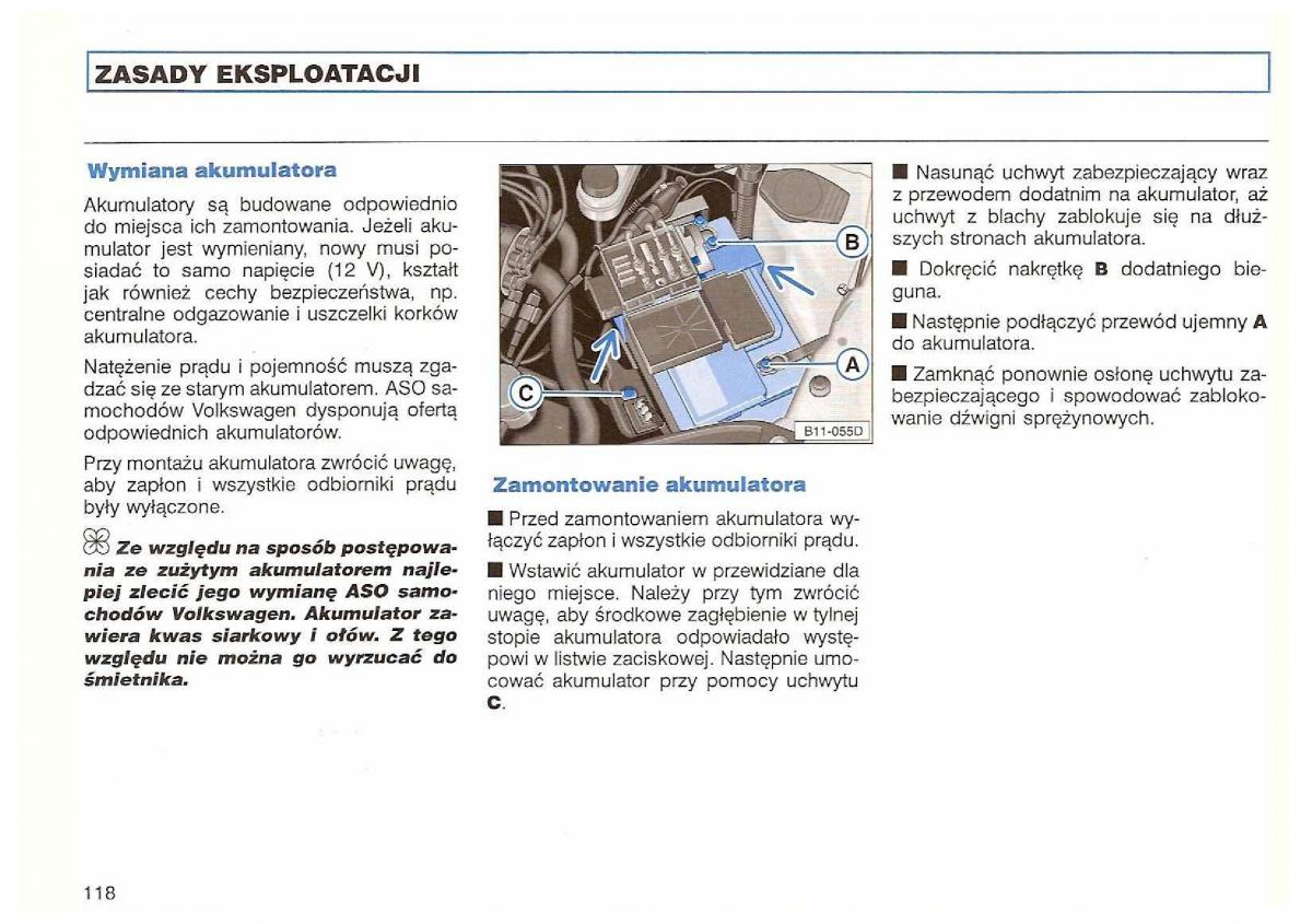 VW Polo III 3 instrukcja obslugi / page 120