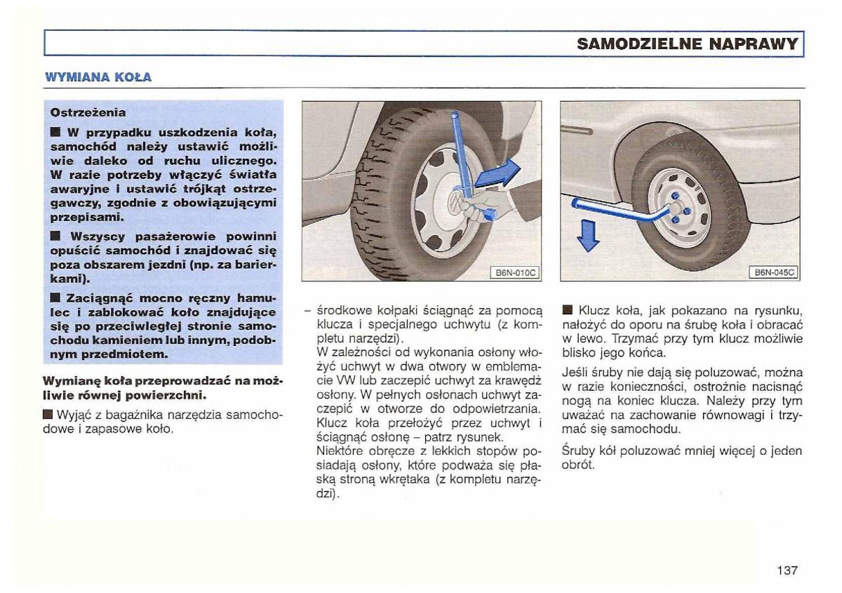 VW Polo III 3 instrukcja obslugi / page 139