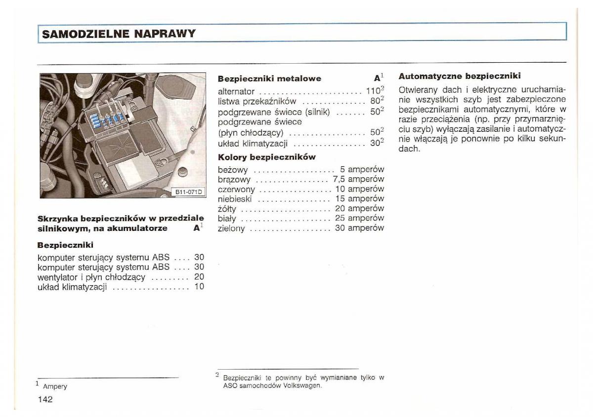 VW Polo III 3 instrukcja obslugi / page 144