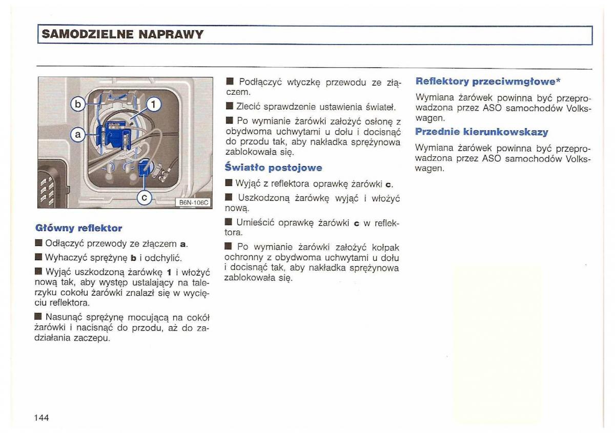 VW Polo III 3 instrukcja obslugi / page 146