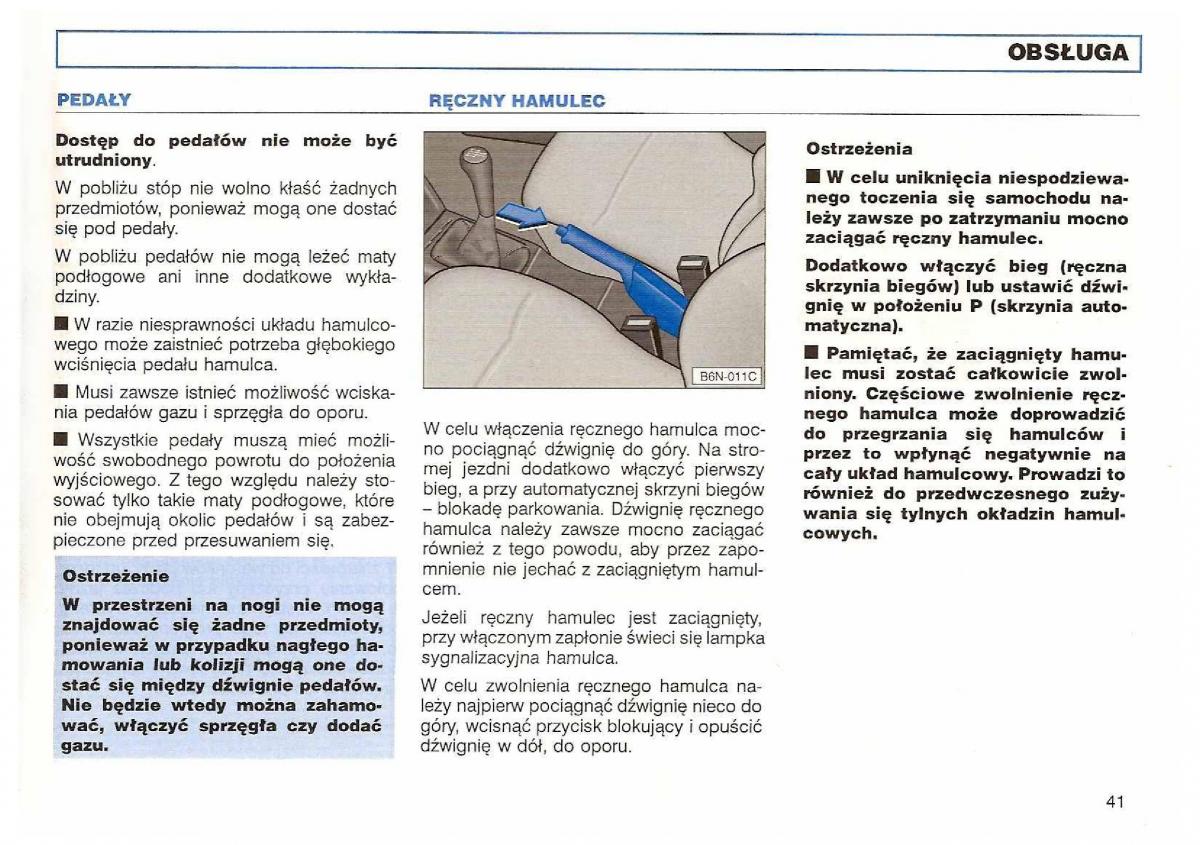 VW Polo III 3 instrukcja obslugi / page 43