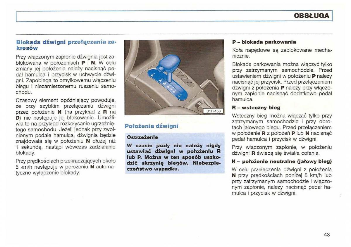 VW Polo III 3 instrukcja obslugi / page 45