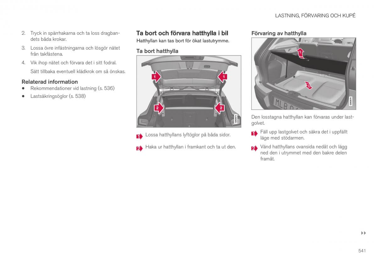 Volvo XC40 instruktionsbok / page 543