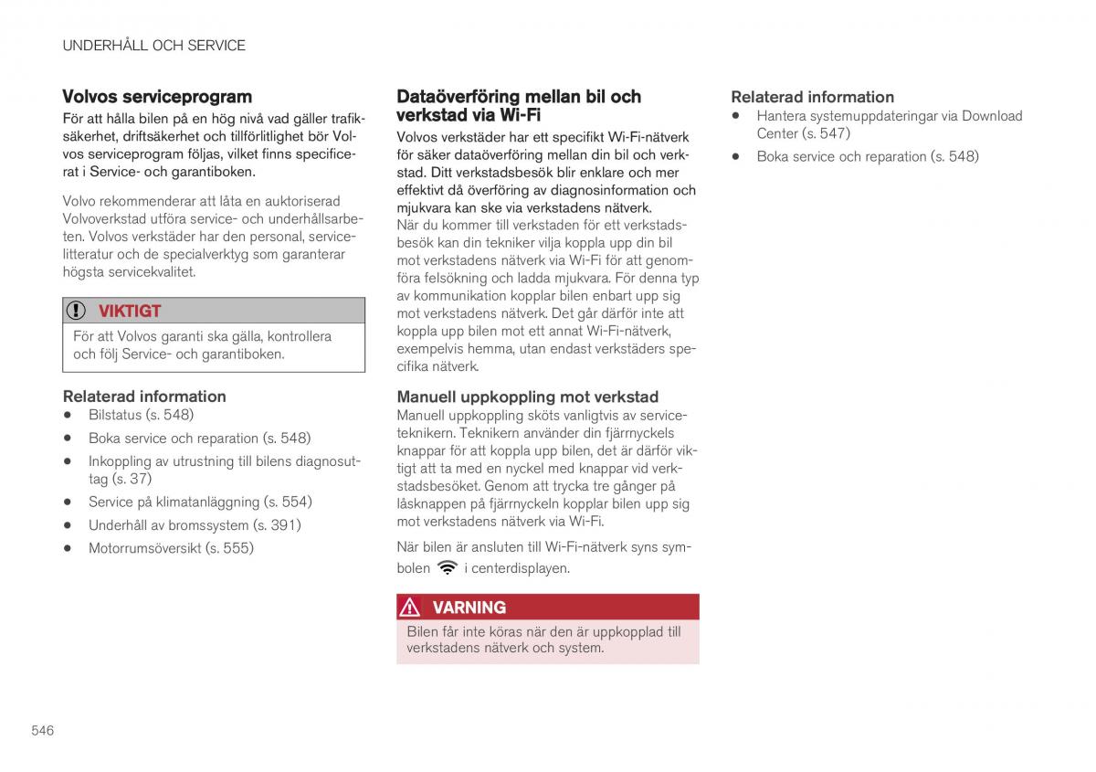 Volvo XC40 instruktionsbok / page 548