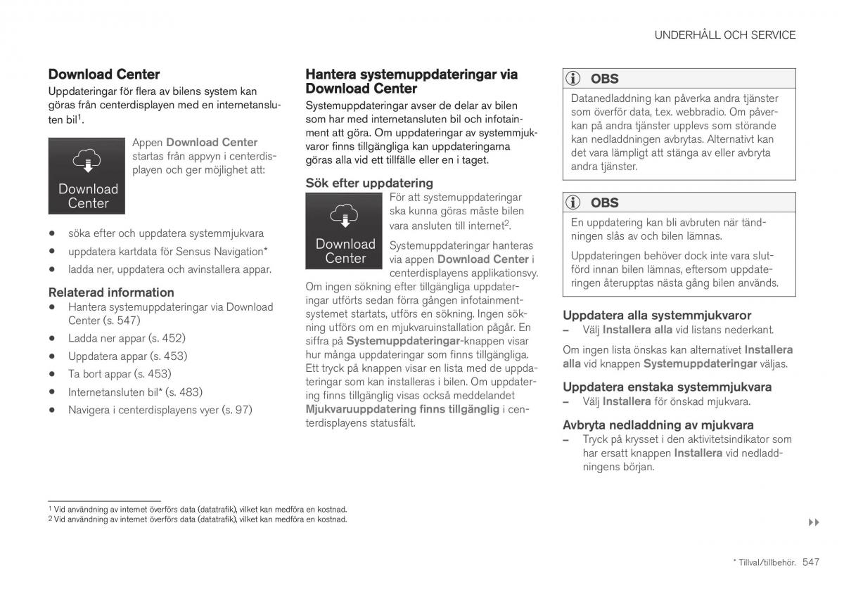 Volvo XC40 instruktionsbok / page 549