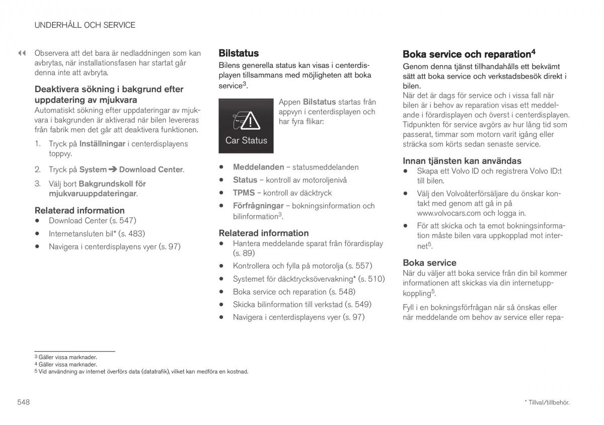 Volvo XC40 instruktionsbok / page 550