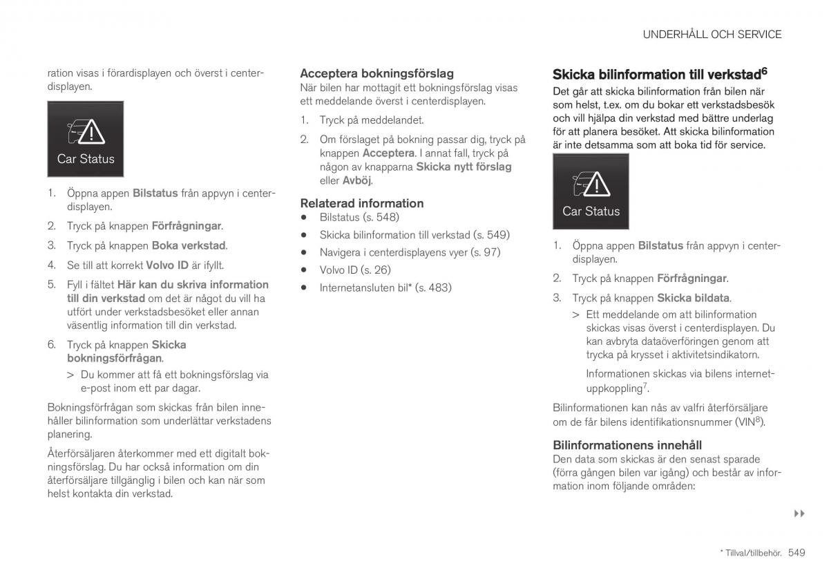 Volvo XC40 instruktionsbok / page 551