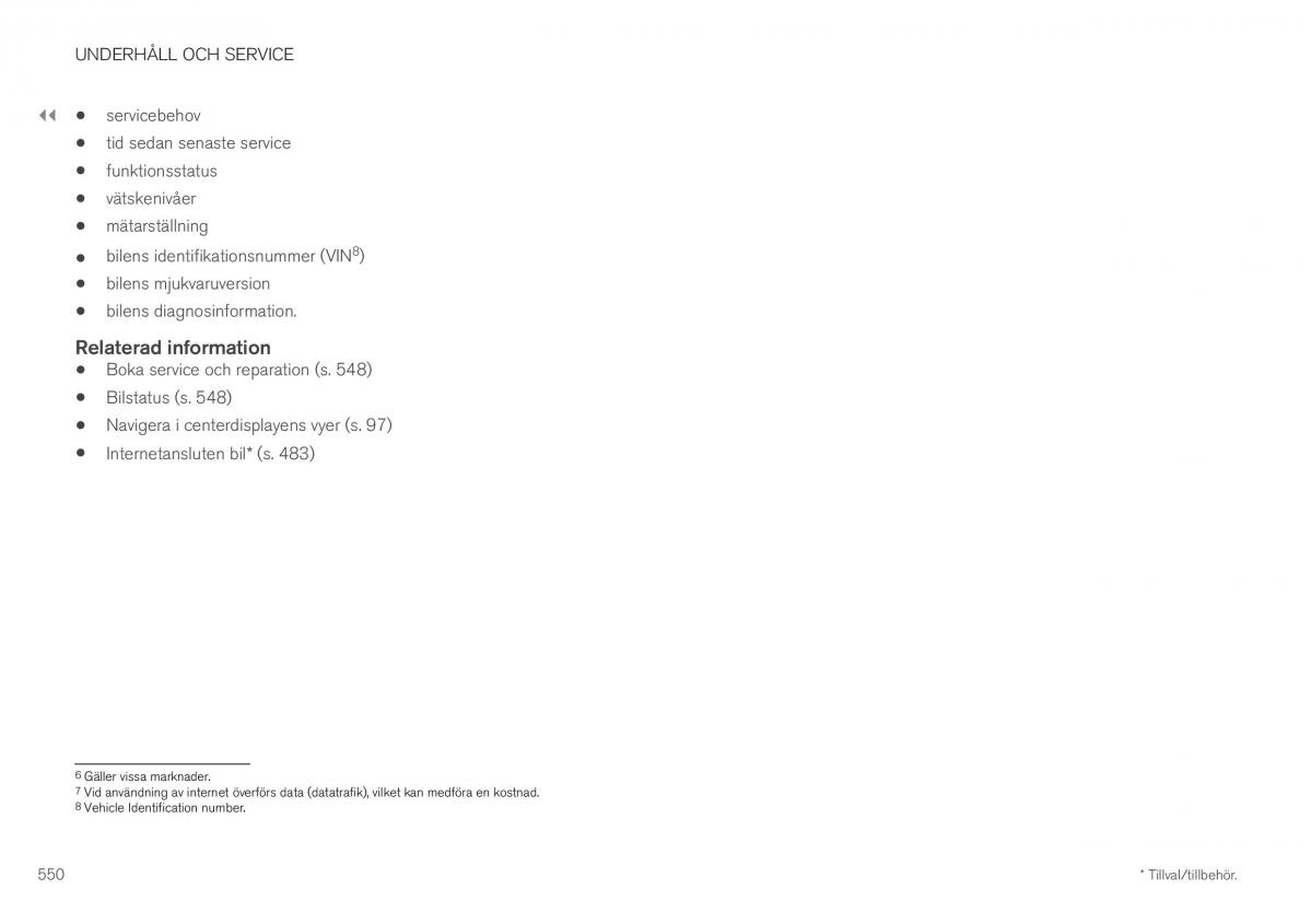 Volvo XC40 instruktionsbok / page 552