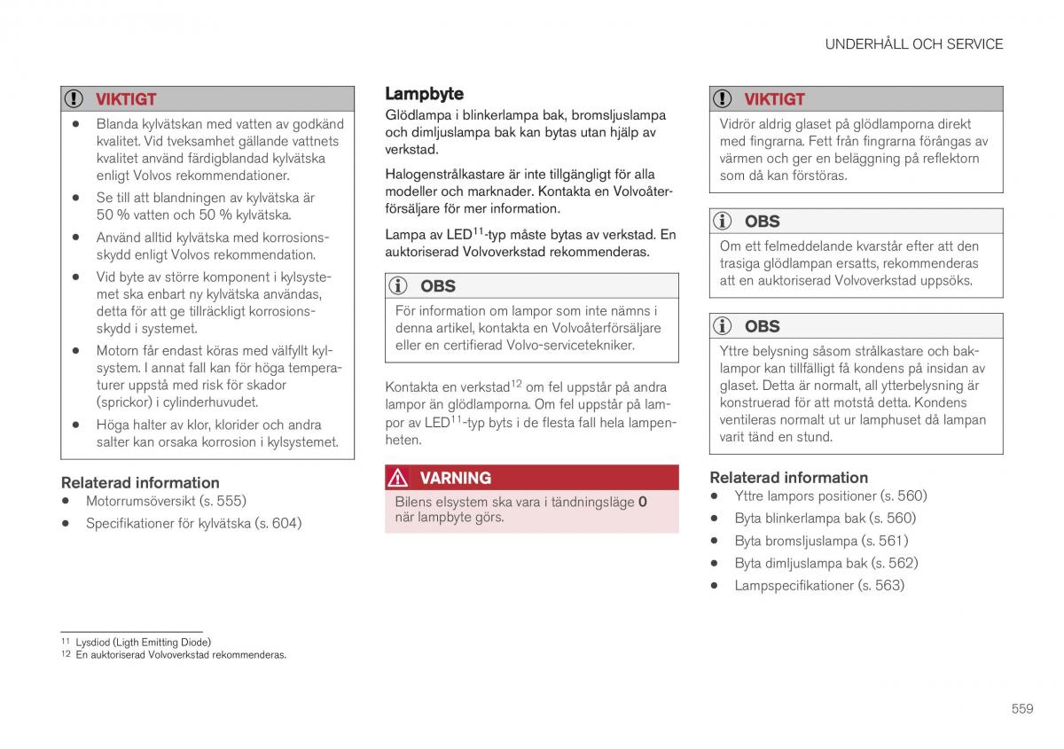 Volvo XC40 instruktionsbok / page 561