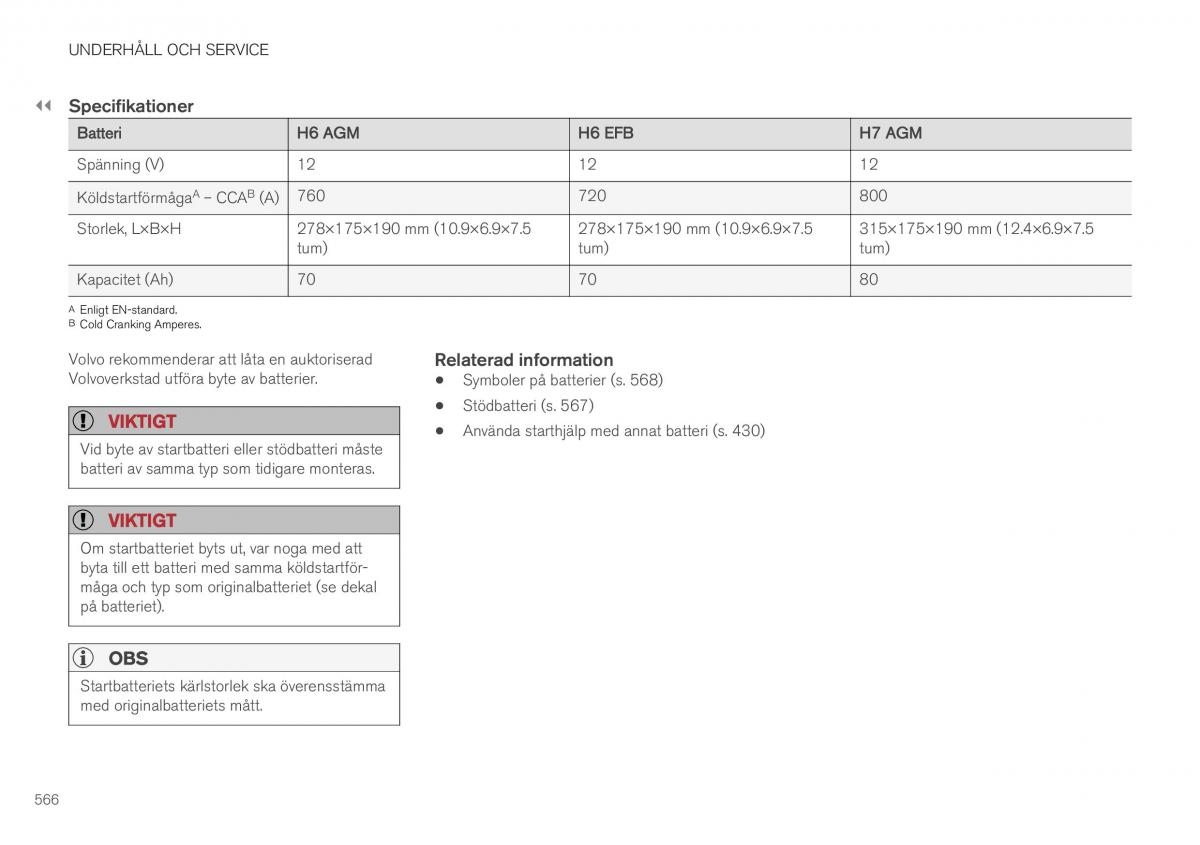 Volvo XC40 instruktionsbok / page 568