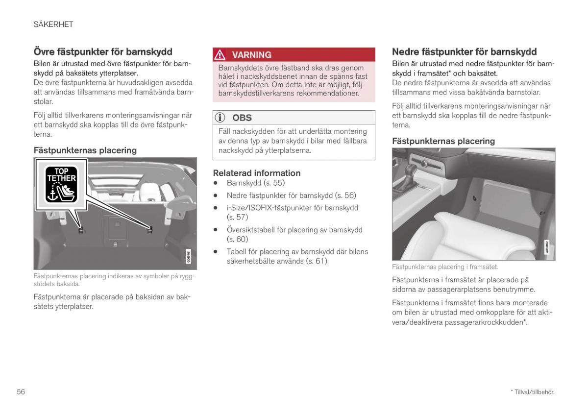 Volvo XC40 instruktionsbok / page 58