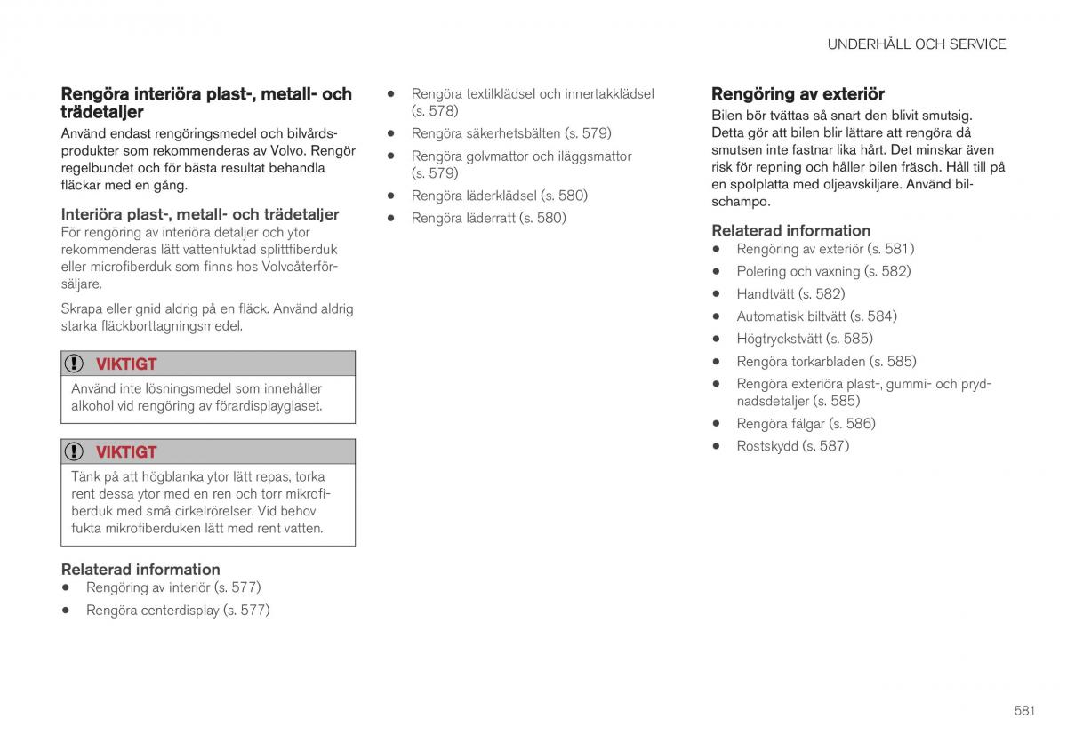 Volvo XC40 instruktionsbok / page 583