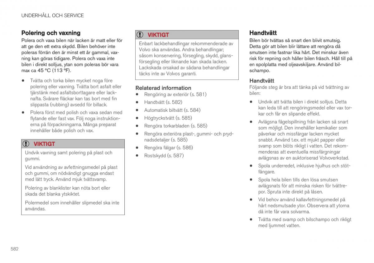 Volvo XC40 instruktionsbok / page 584