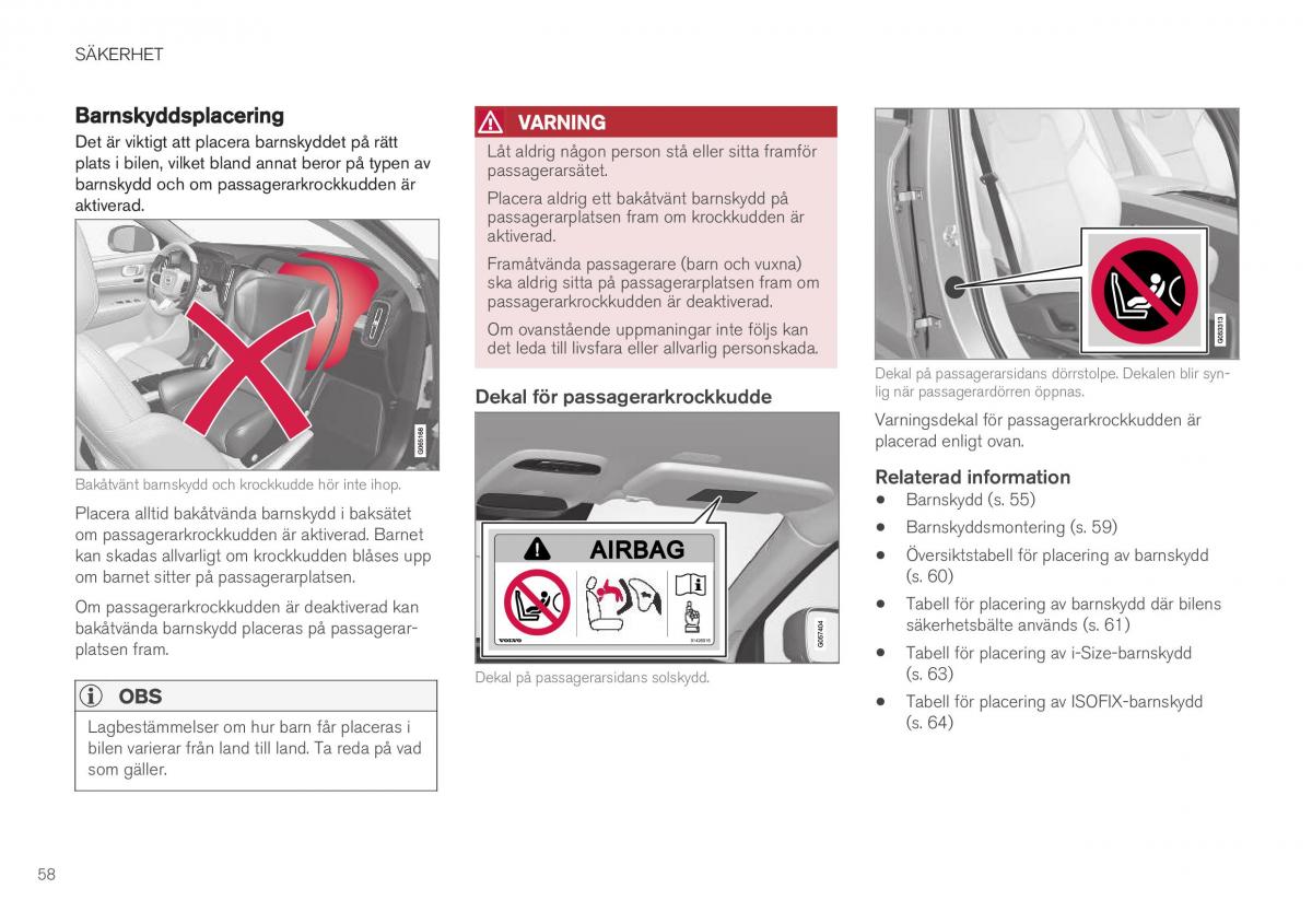 Volvo XC40 instruktionsbok / page 60