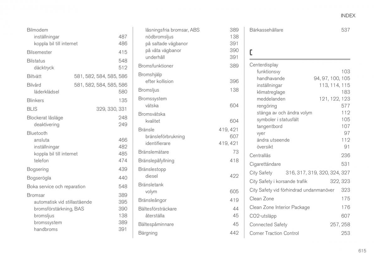 Volvo XC40 instruktionsbok / page 617