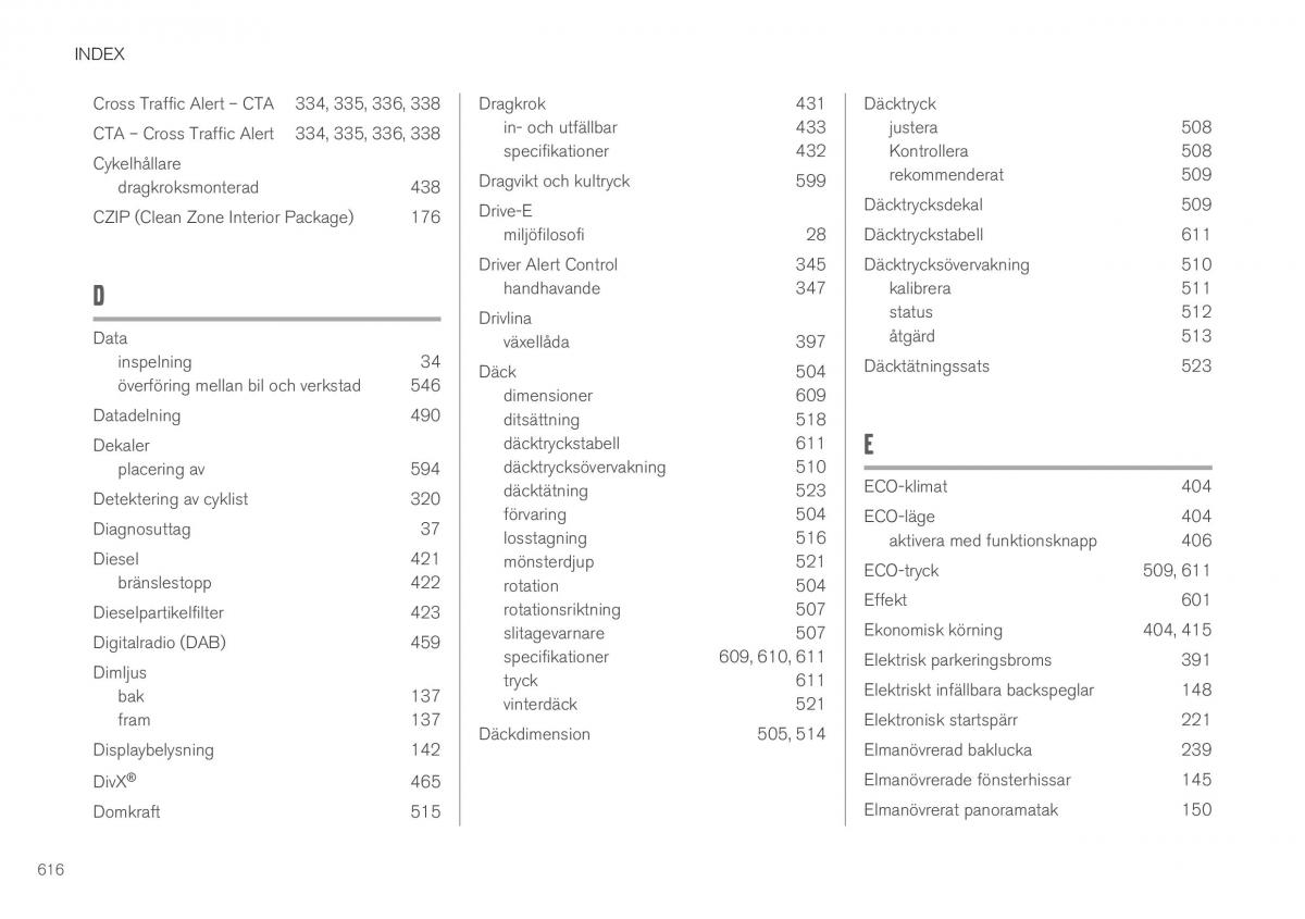 Volvo XC40 instruktionsbok / page 618