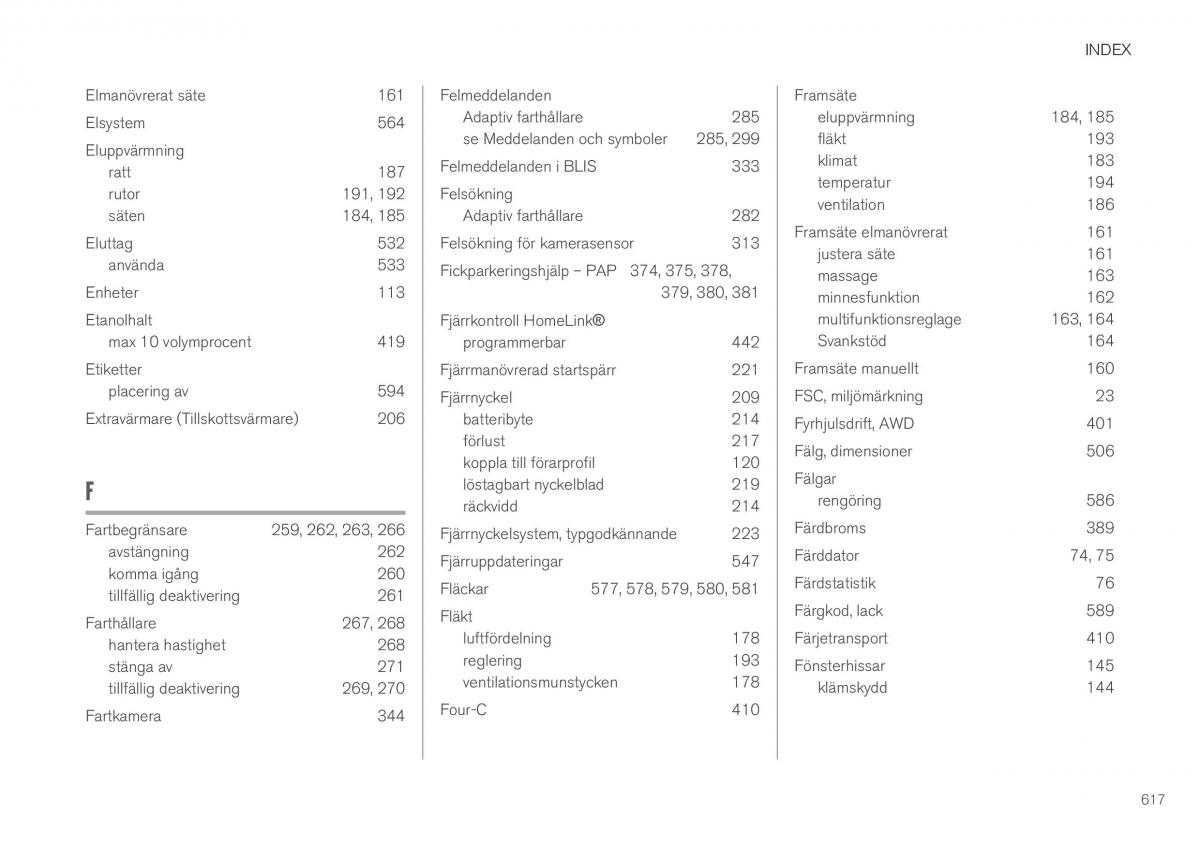 Volvo XC40 instruktionsbok / page 619