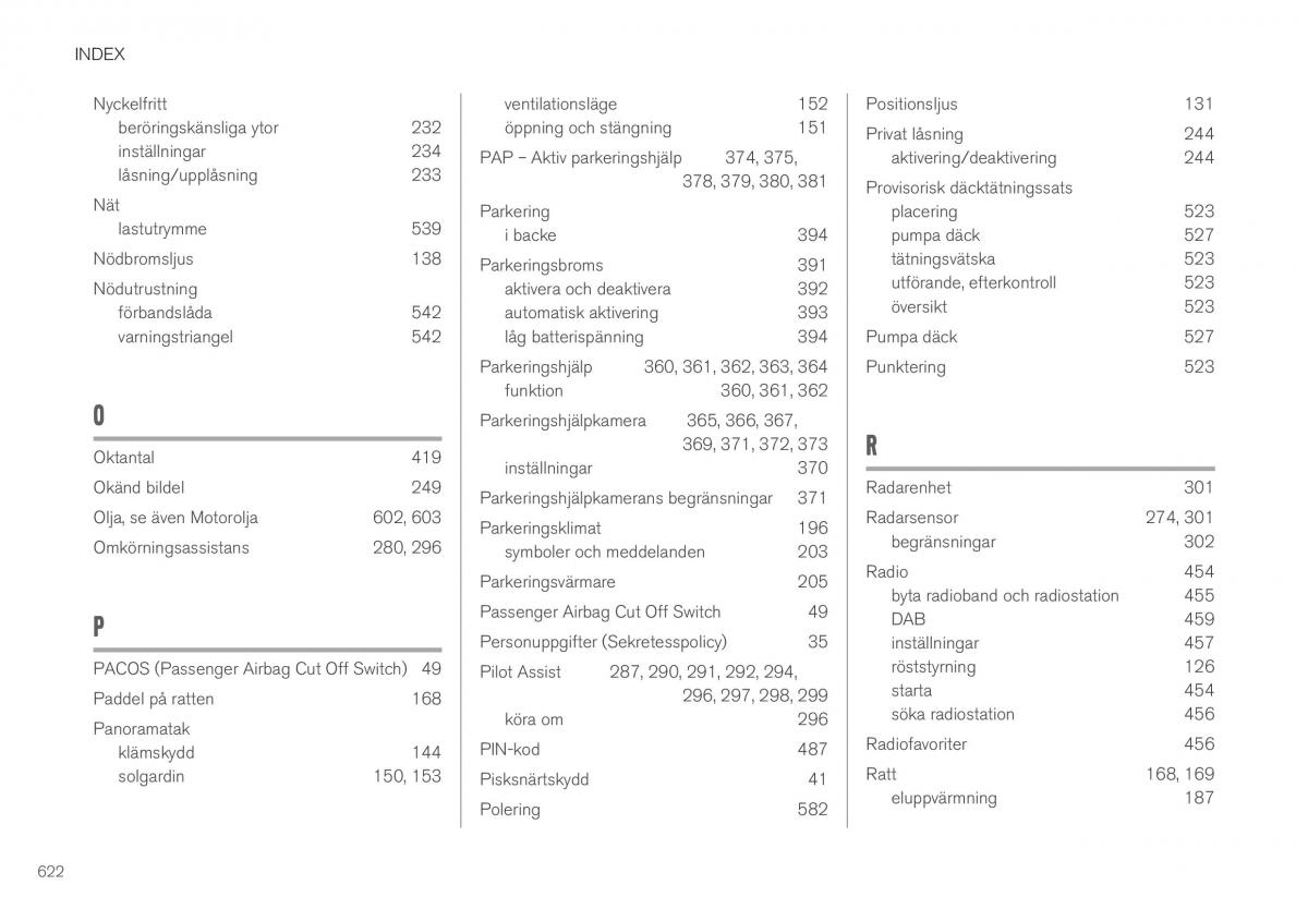 Volvo XC40 instruktionsbok / page 624