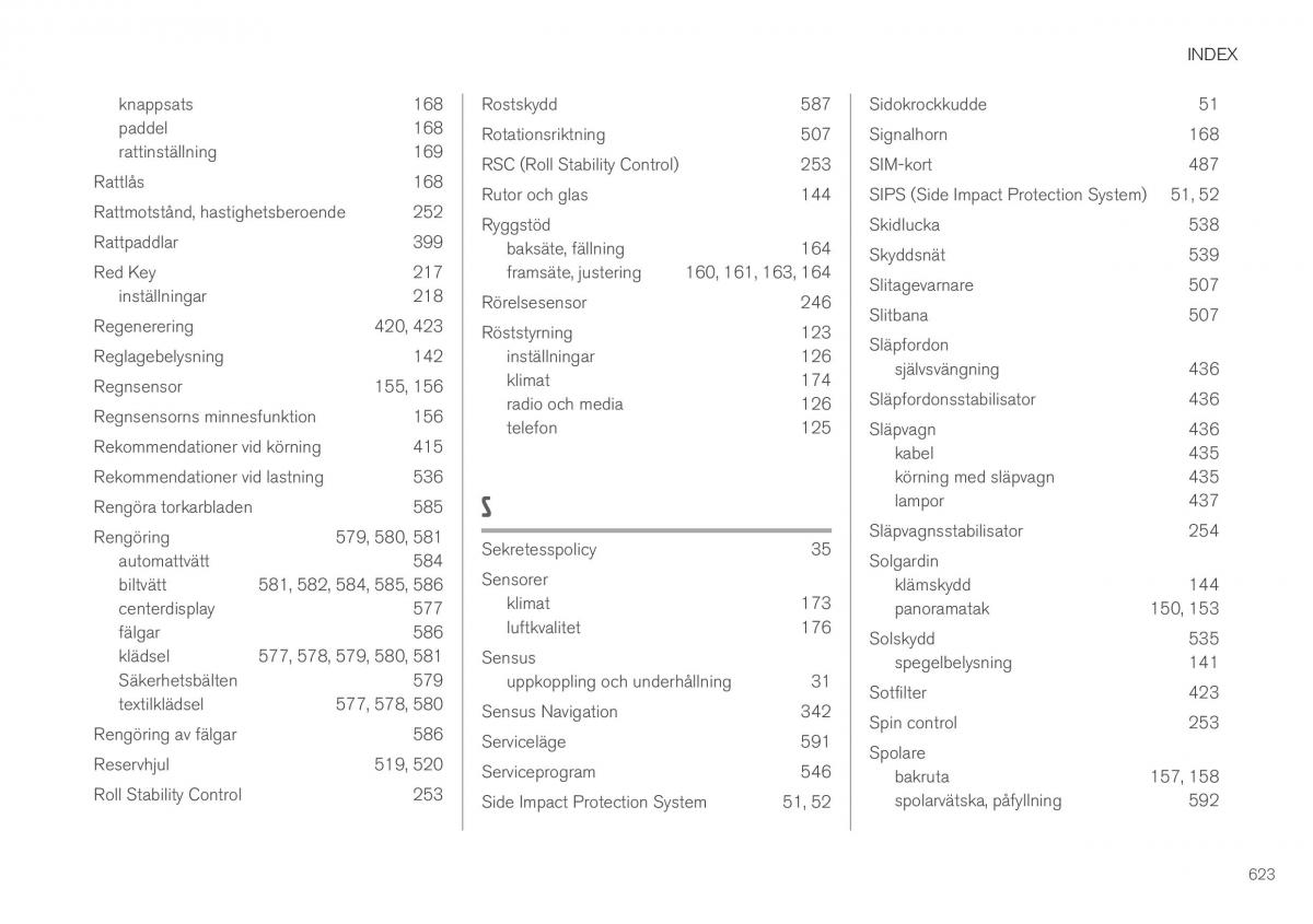 Volvo XC40 instruktionsbok / page 625