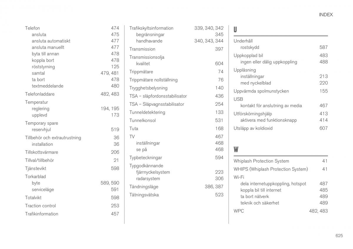 Volvo XC40 instruktionsbok / page 627