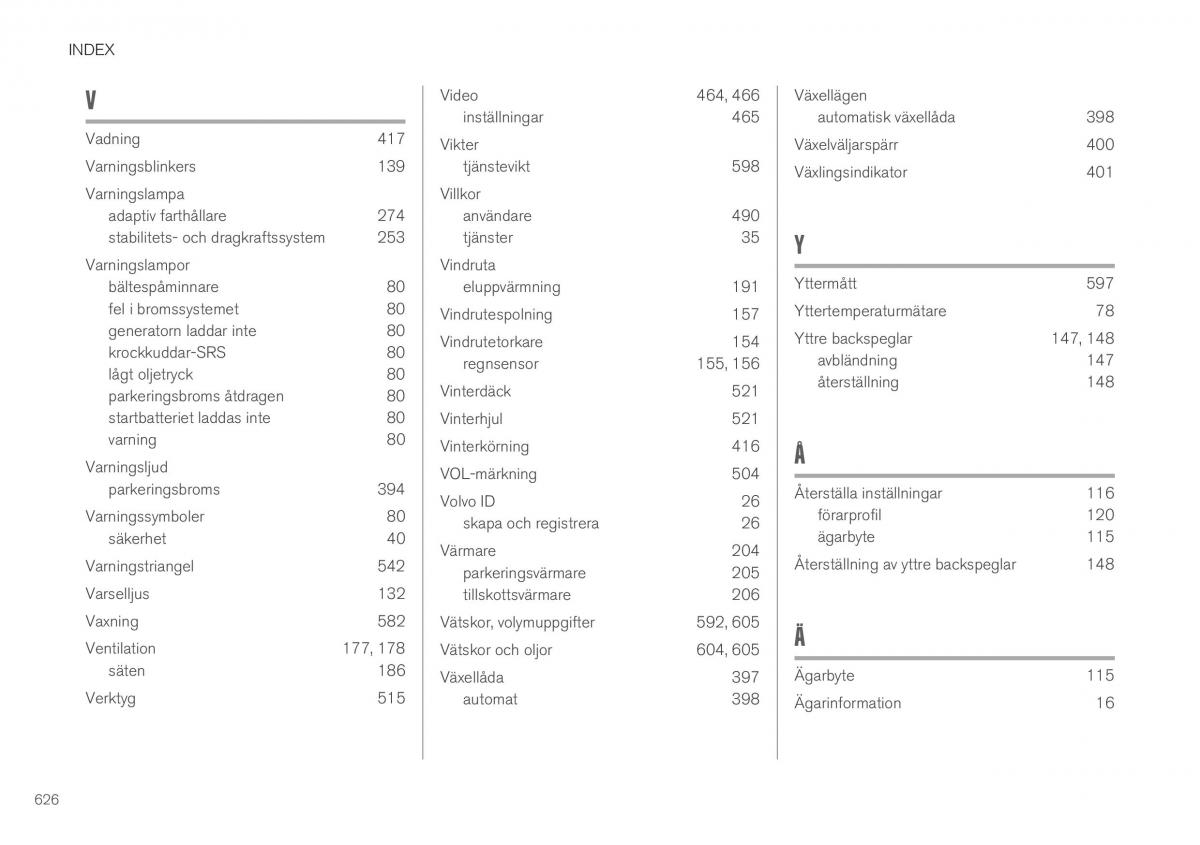 Volvo XC40 instruktionsbok / page 628