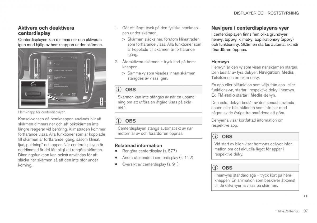 Volvo XC40 instruktionsbok / page 99