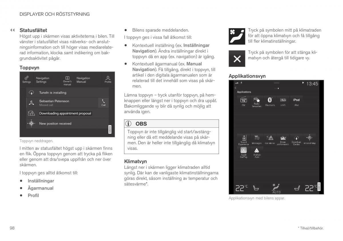 Volvo XC40 instruktionsbok / page 100