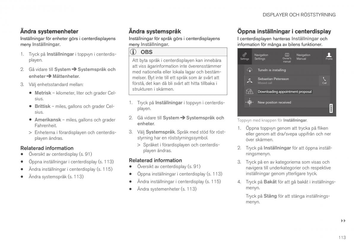 Volvo XC40 instruktionsbok / page 115