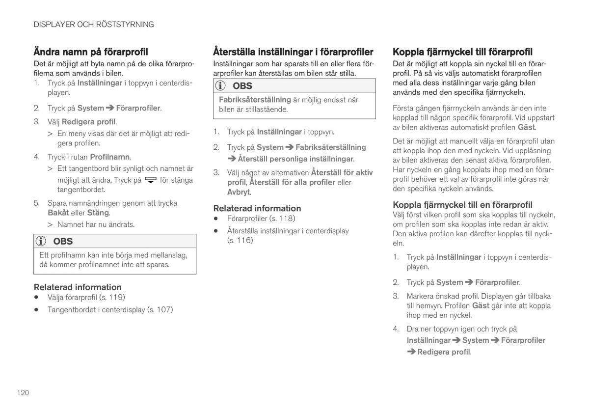 Volvo XC40 instruktionsbok / page 122