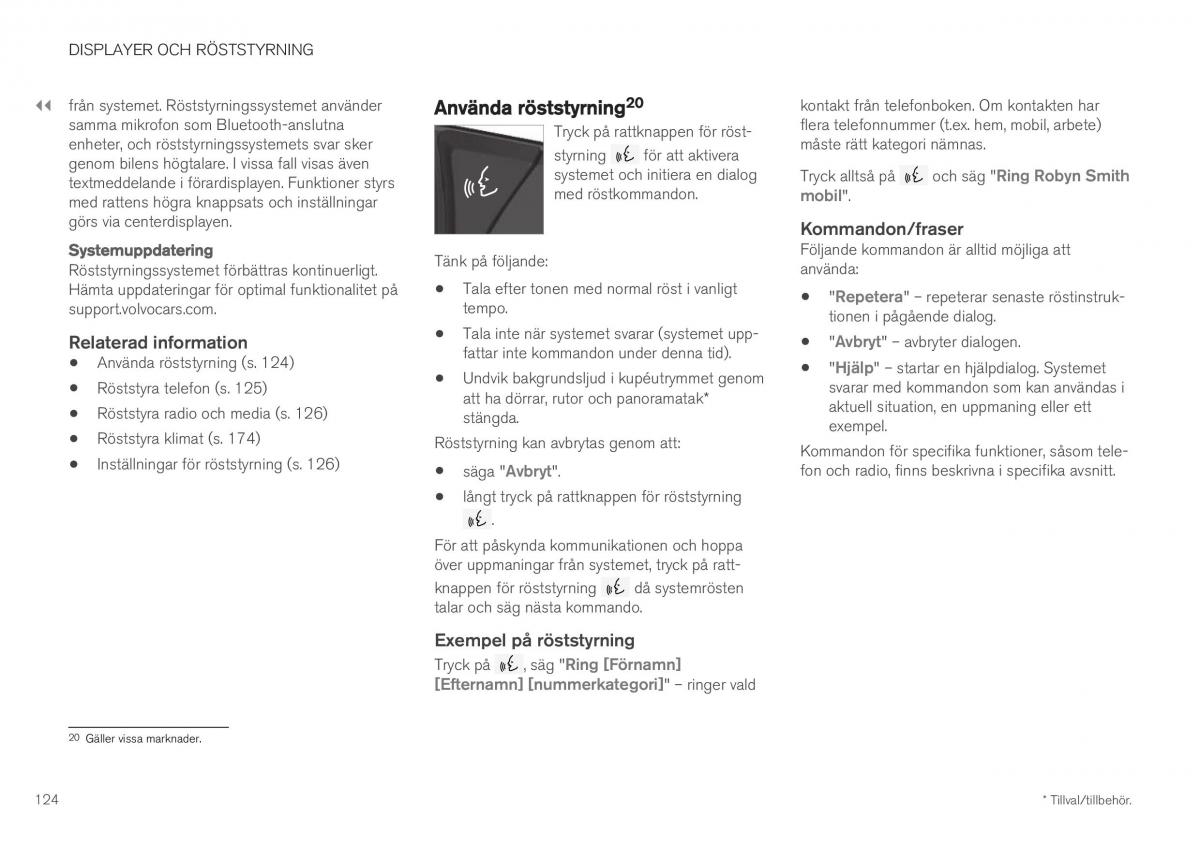 Volvo XC40 instruktionsbok / page 126