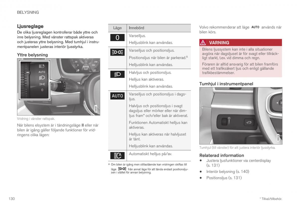 Volvo XC40 instruktionsbok / page 132