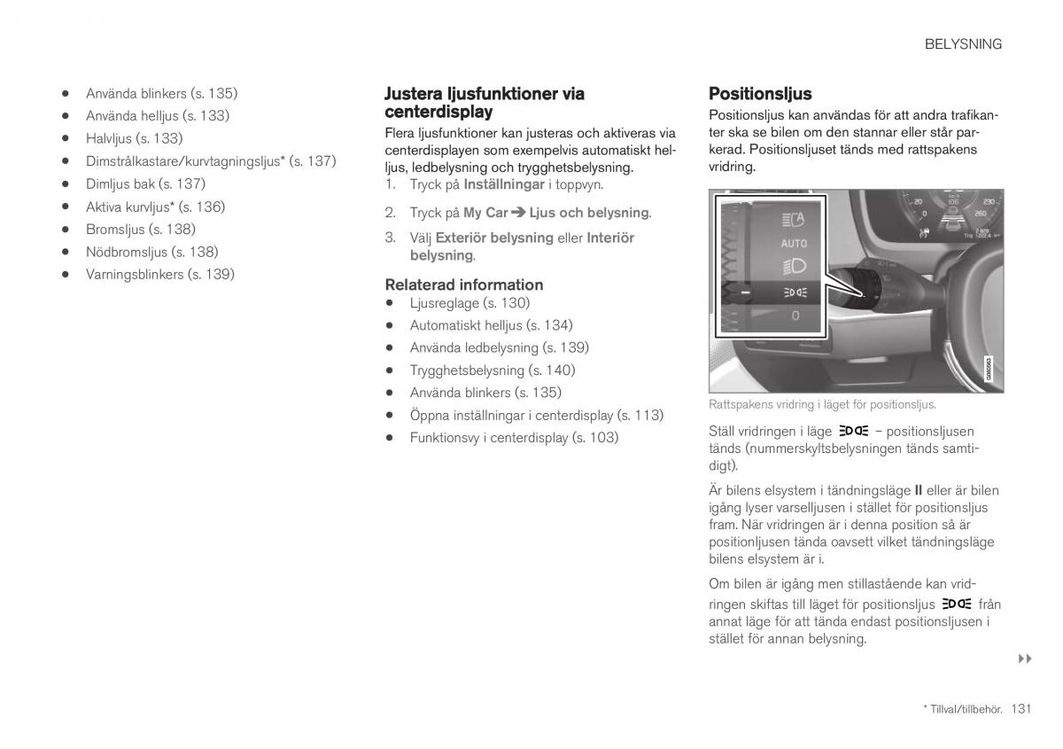 Volvo XC40 instruktionsbok / page 133