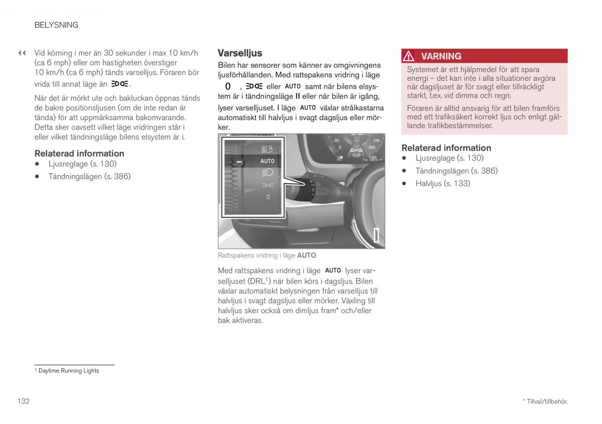 Volvo XC40 instruktionsbok / page 134