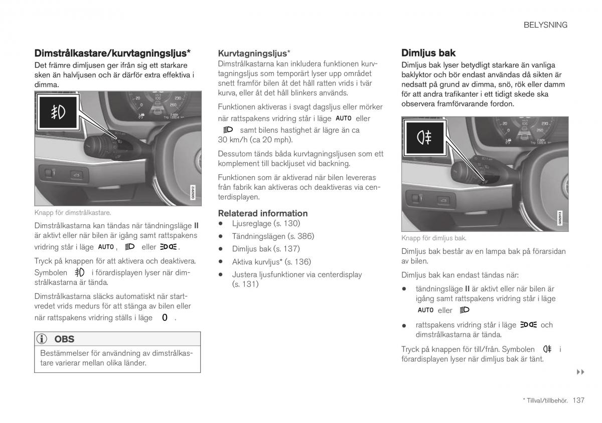 Volvo XC40 instruktionsbok / page 139