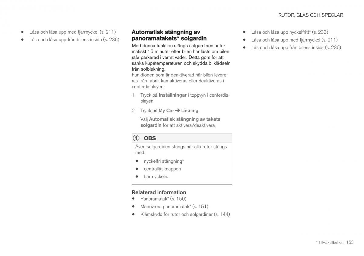 Volvo XC40 instruktionsbok / page 155