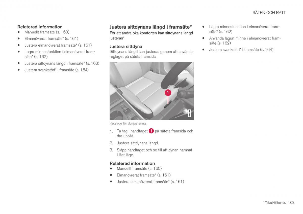 Volvo XC40 instruktionsbok / page 165