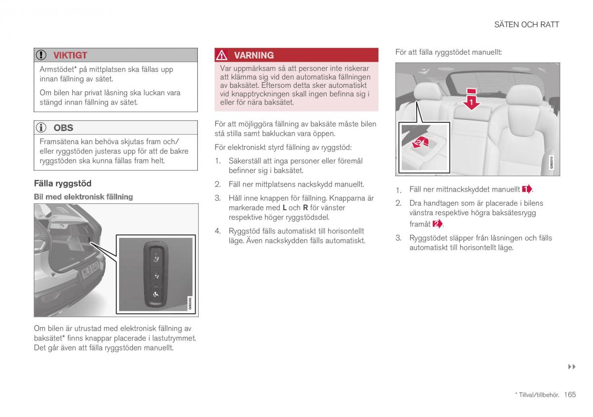 Volvo XC40 instruktionsbok / page 167