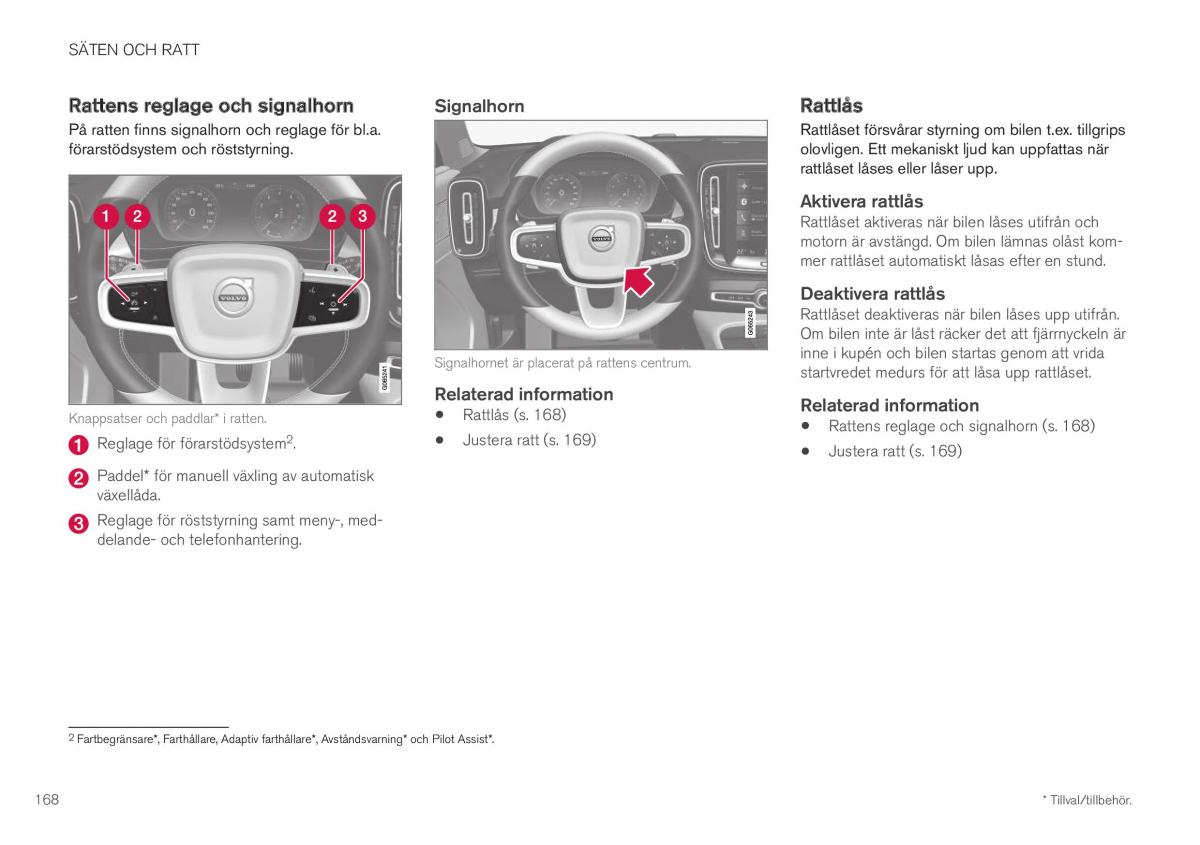 Volvo XC40 instruktionsbok / page 170