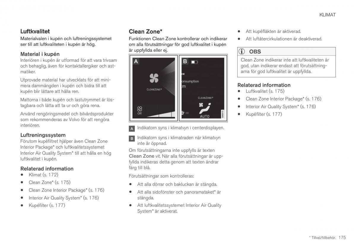 Volvo XC40 instruktionsbok / page 177