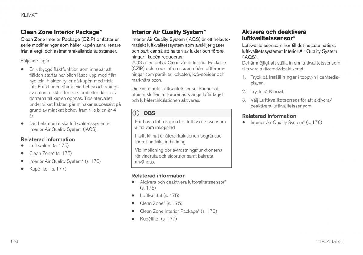 Volvo XC40 instruktionsbok / page 178