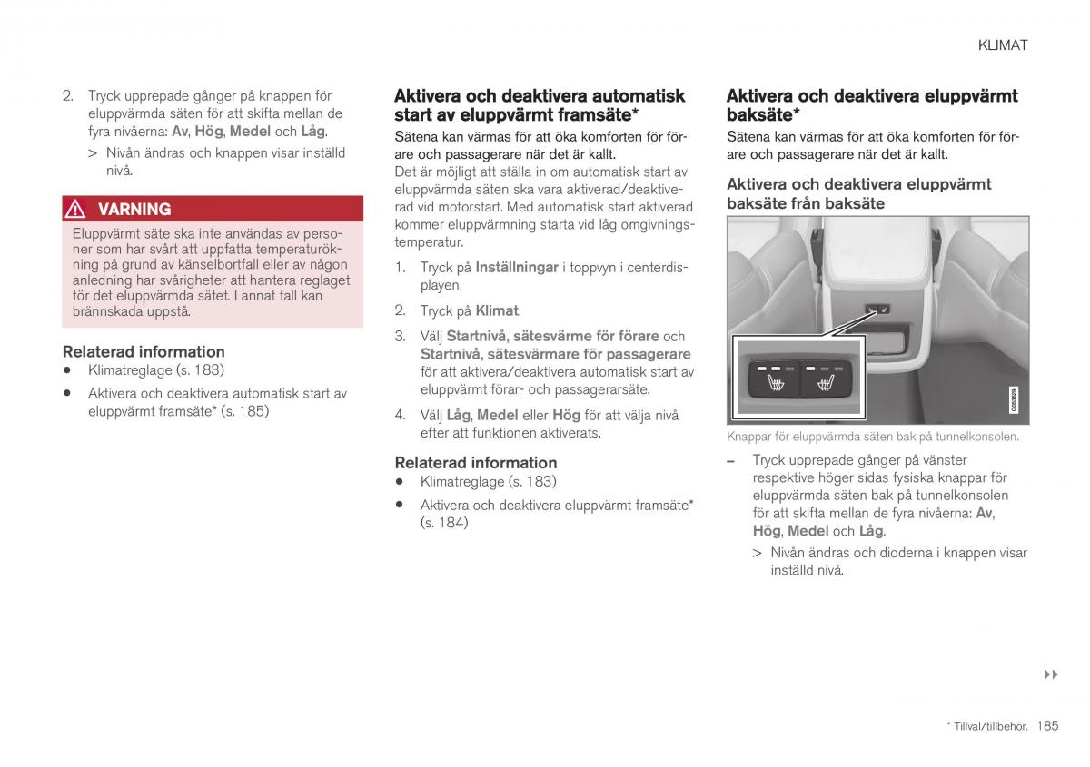 Volvo XC40 instruktionsbok / page 187