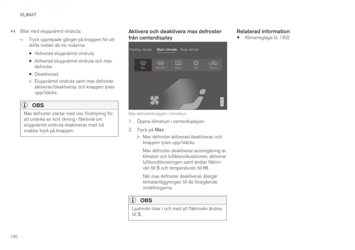 Volvo XC40 instruktionsbok / page 192