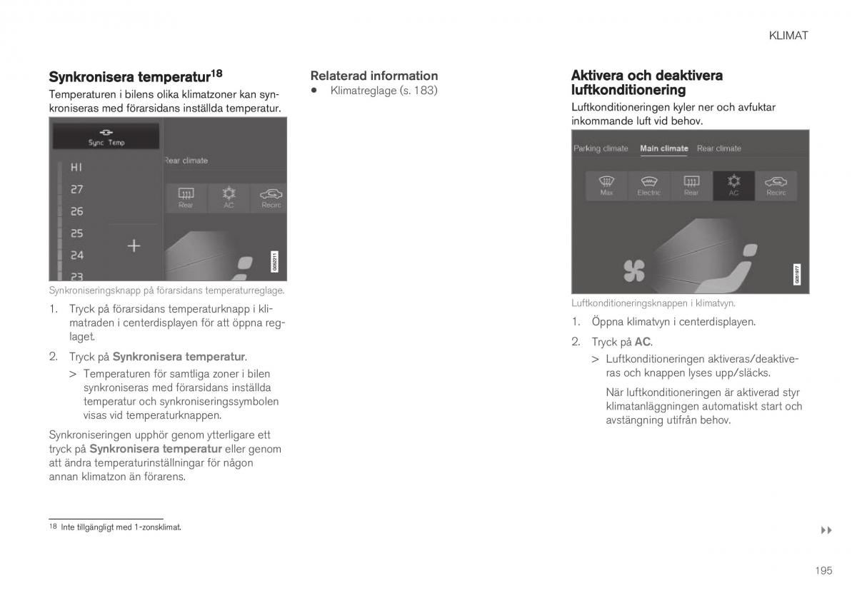 Volvo XC40 instruktionsbok / page 197