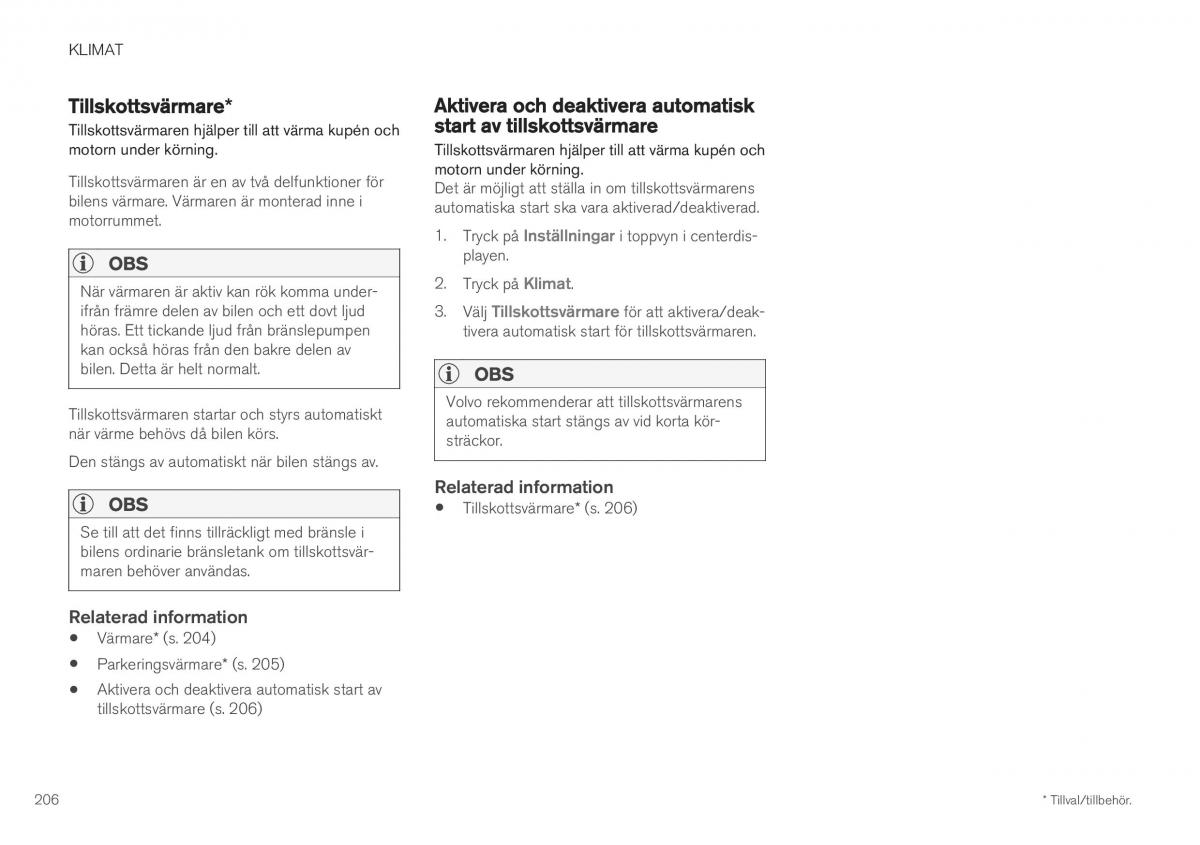 Volvo XC40 instruktionsbok / page 208