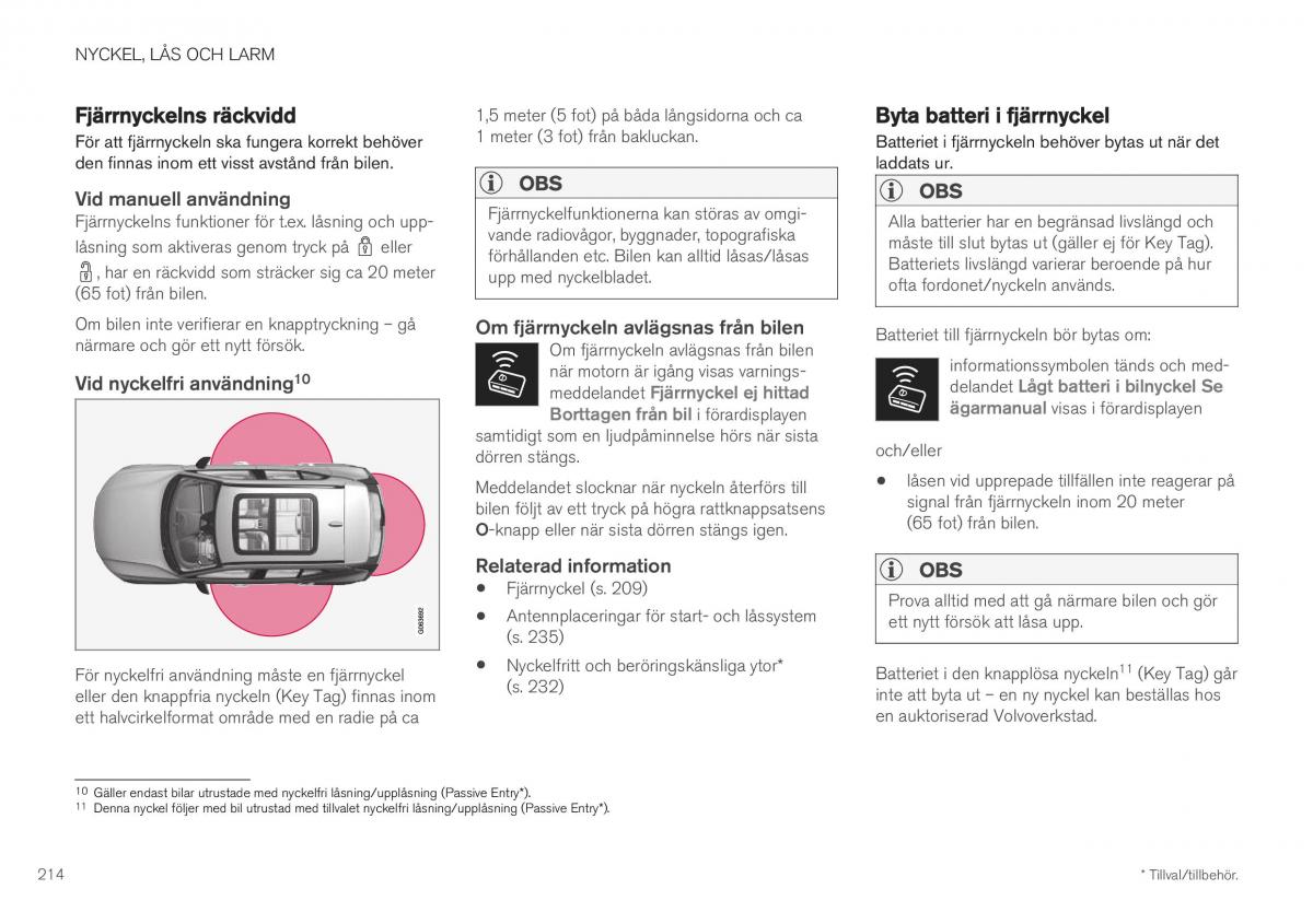 Volvo XC40 instruktionsbok / page 216